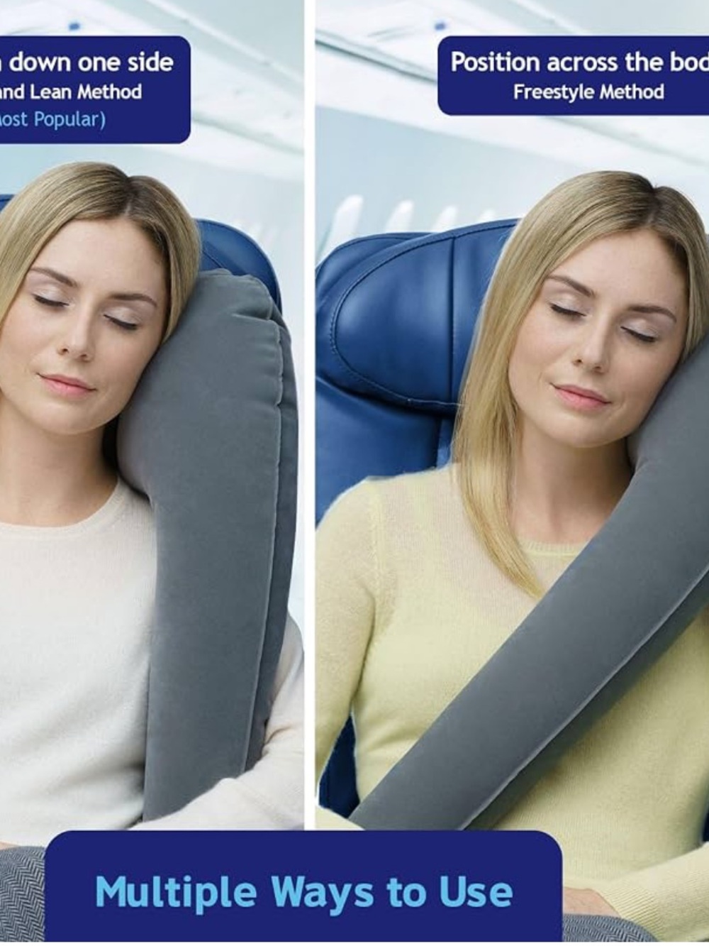 Travelrest Packable Foldable ULtimate Inflatable Travel Pillow - Blue